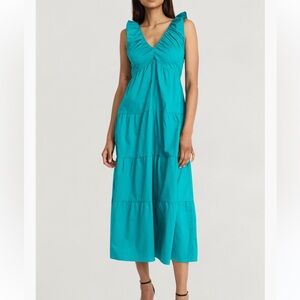 The Good Journey
Ruffle Strap Empire
Waist Tiered Cotton
Midi Dress size 6